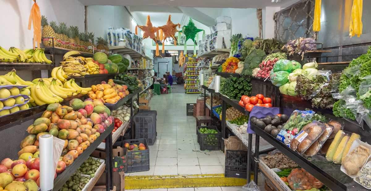 Inside Frutería López at Parroquía #12 in Ajijic, Mexico.