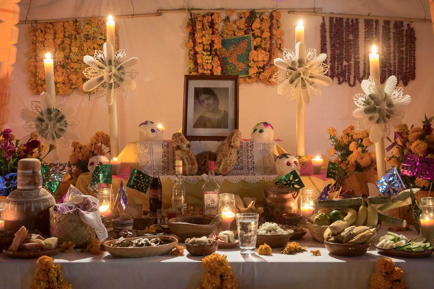 One of the elaborate altars built for the altar contest in Ixtlahuacán de los Membrillos, Jalisco, Mexico.