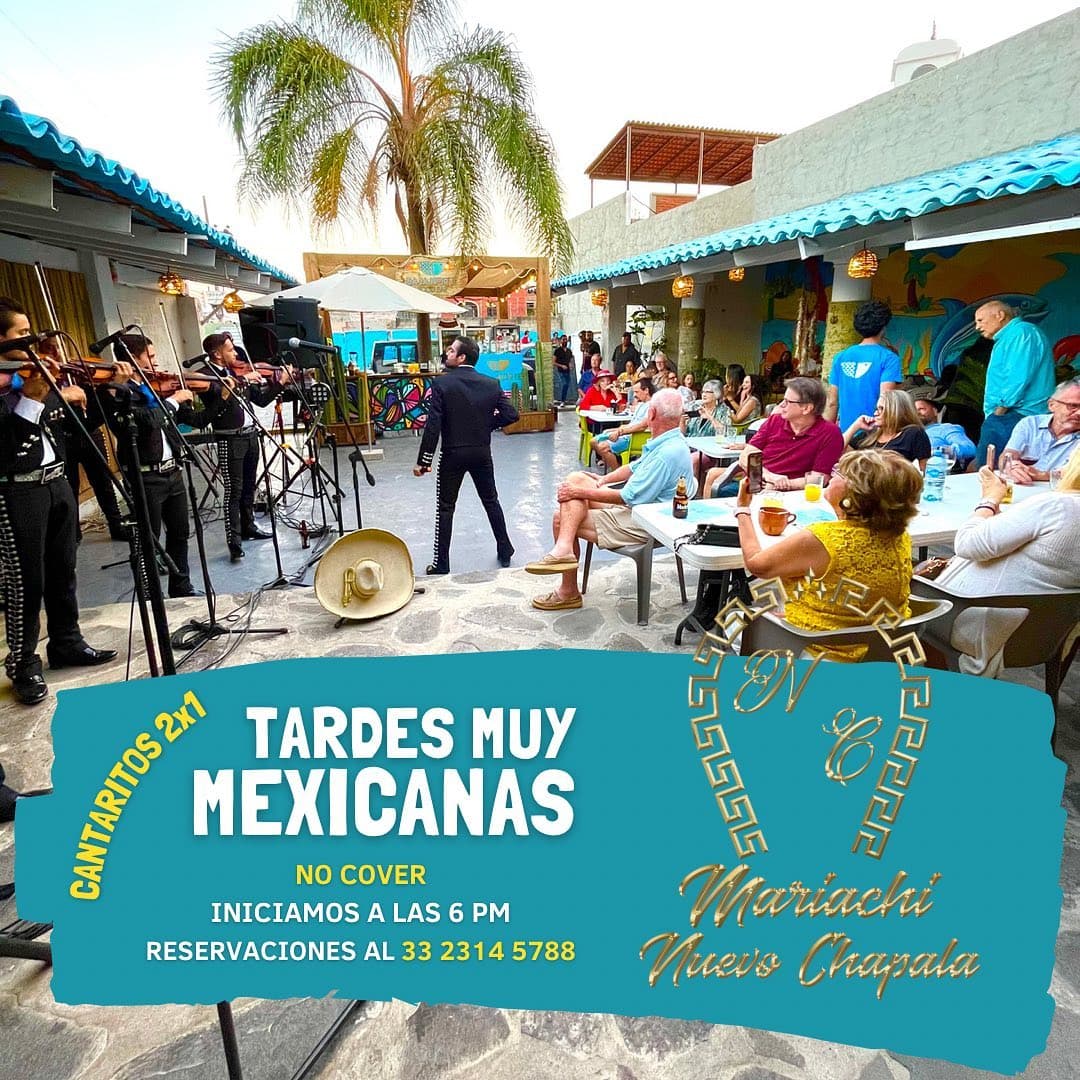 The outdoor seating at Baja Norte. There's usually live music Wednesday nights.