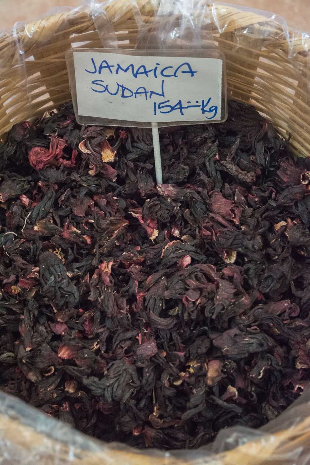 Dried jamaica (hibiscus) flowers for making delicious jamaica agua fresca. Hibiscus tea, hot or cold, is found in many cultures; this variety originated in Sudan.