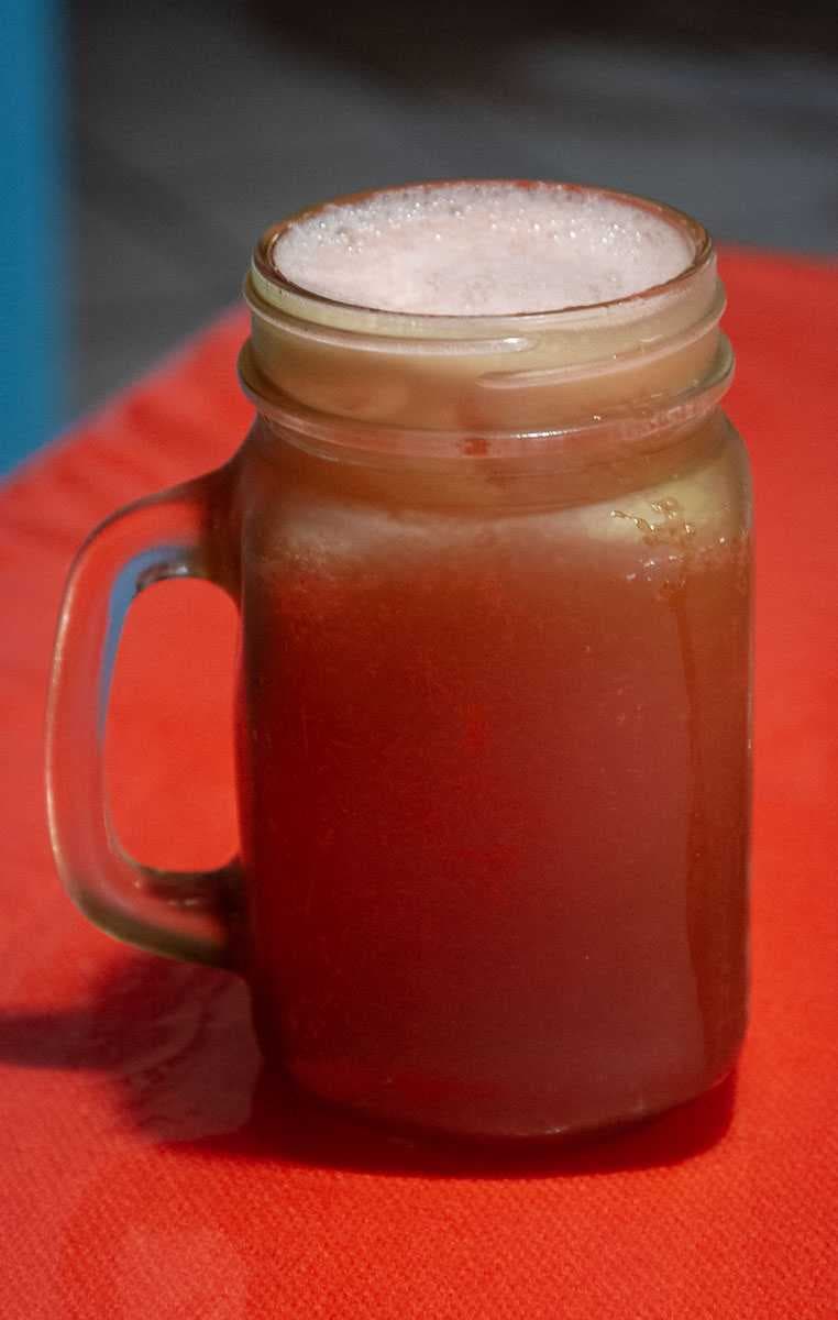 Agua fresca de sandía: watermelon juice.